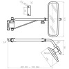 Rétroviseur avec bras télescopique D. 375x187 EA80 Ø20