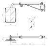 Rétroviseur avec bras télescopique G. 235x180 EA80 Ø20