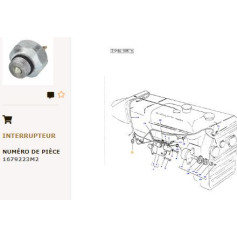 Interrupteur - pour Massey Ferguson - Adaptable - Ref origine : 1679223M2