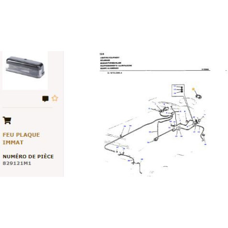 Feu De Plaque D'Immatriculat/N - pour Massey Ferguson - Adaptable - Ref origine : 829121M1