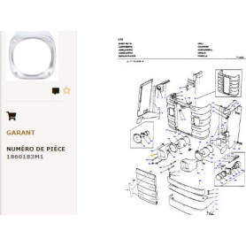 Couvre-Phare Droit - pour Massey Ferguson - Adaptable - Ref origine : 1860183M1