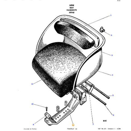 Fixation de siège - pour Massey Ferguson - Adaptable - Ref origine : 181316M92