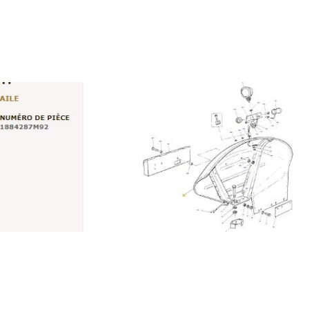 Aile gauche - pour Massey Ferguson - Adaptable - Ref origine : 1884287M94