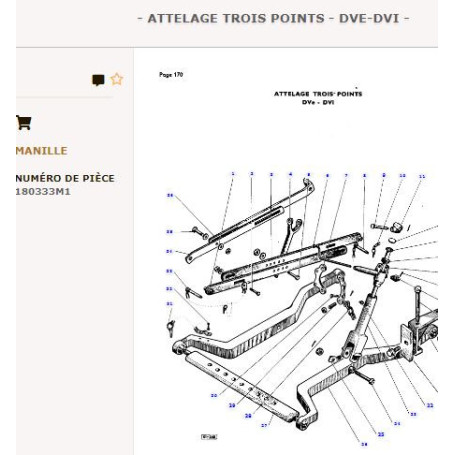 Fourche (x2) - pour Massey Ferguson - Adaptable - Ref origine : 897633M1