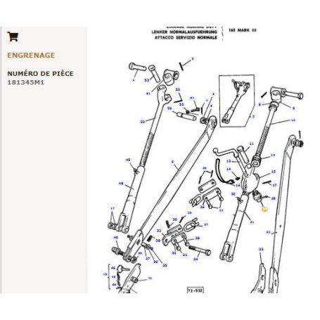 Engrenage - pour Massey Ferguson - Adaptable - Ref origine : 181345M2