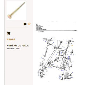 Arbre de mise à niveau - pour Massey Ferguson - Adaptable - Ref origine : 1660375M1