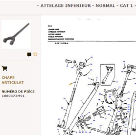 Etrier De Mise A Niveau - pour Massey Ferguson - Adaptable - Ref origine : 1660372M91