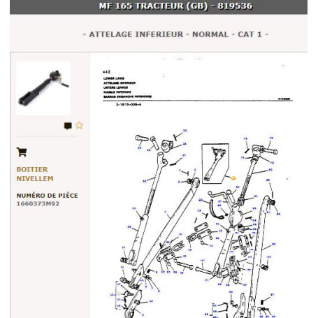 Ensemble boîte de mise à niveau - pour Massey Ferguson - Adaptable - Ref origine : 1660373M92