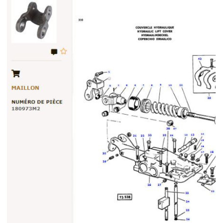 Basculeur - pour Massey Ferguson - Adaptable - Ref origine : 180973M1