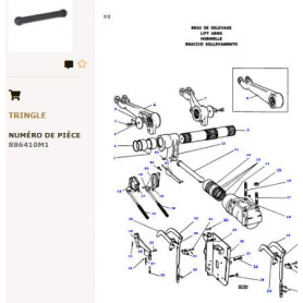 Bielle - pour Massey Ferguson - Adaptable - Ref origine : 886410M1