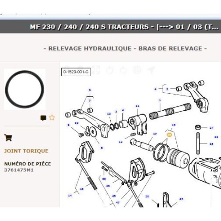 Jeu De Segments De Piston - pour Massey Ferguson - Adaptable - Ref origine : 3761475M1