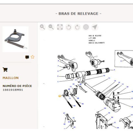 Ensemble De Coulisse - pour Massey Ferguson - Adaptable - Ref origine : 1661918M1