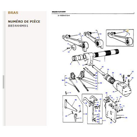 Bras De Levage - pour Massey Ferguson - Adaptable - Ref origine : 885444M91