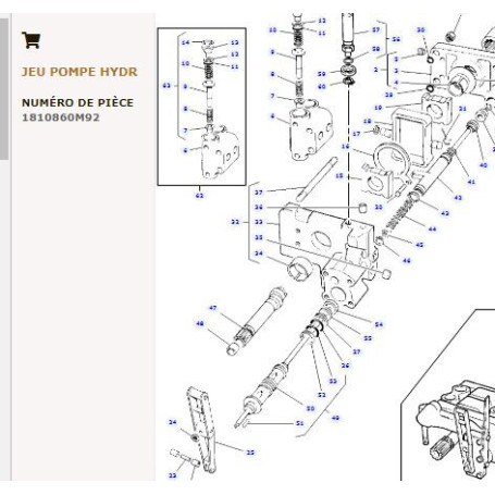 Kit De Reparation Hydraulique - pour Massey Ferguson - Adaptable - Ref origine : 1810860M93