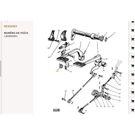 Ressort de frein - pour Massey Ferguson - Adaptable - Ref origine : 180809M2