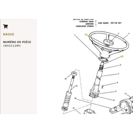 Douille - pour Massey Ferguson - Adaptable - Ref origine : 1853112M1