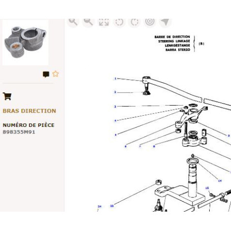 Support - pour Massey Ferguson - Adaptable - Ref origine : 898355M91