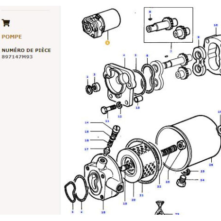 Pompe D'Assistance Direction - pour Massey Ferguson - Adaptable - Ref origine : 897147M95