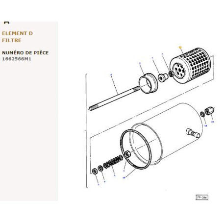 Filtre De Pompe De Direction - pour Massey Ferguson - Adaptable - Ref origine : 1662566M1