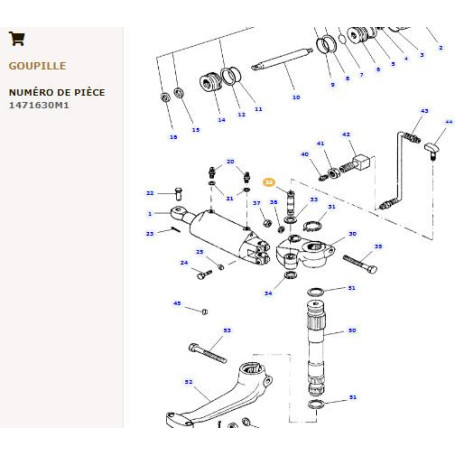 Axe D'Articulation - pour Massey Ferguson - Adaptable - Ref origine : 1471630M1