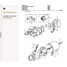 Kit de réparation pour pompe de direction - Massey Ferguson - Ref: VPJ4003