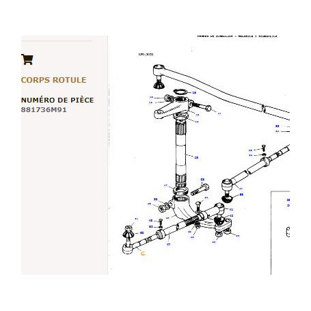 Rotule De Bielle De Connexion - pour Massey Ferguson - Adaptable - Ref origine : 881736M92