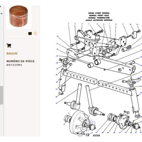 Bague - pour Massey Ferguson - Adaptable - Ref origine : 897235M1