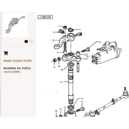 Bras De Direction - pour Massey Ferguson - Adaptable - Ref origine : 1671335M1