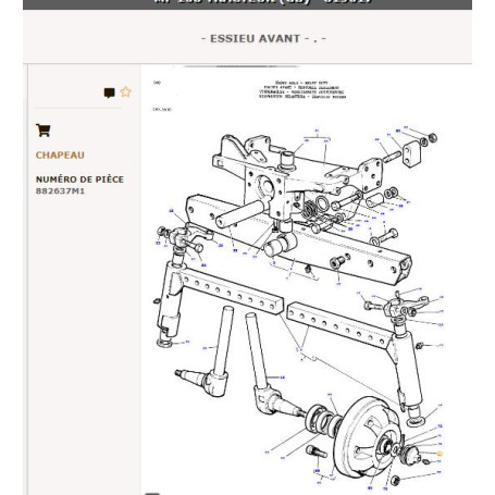 Chapeau De Moyeu - pour Massey Ferguson - Adaptable - Ref origine : 882637M1