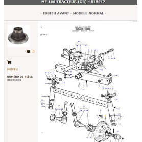 Moyeu De Roue - pour Massey Ferguson - Adaptable - Ref origine : 886336M1