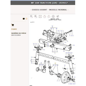 Broche gauche - pour Massey Ferguson - Adaptable - Ref origine : 897231M94