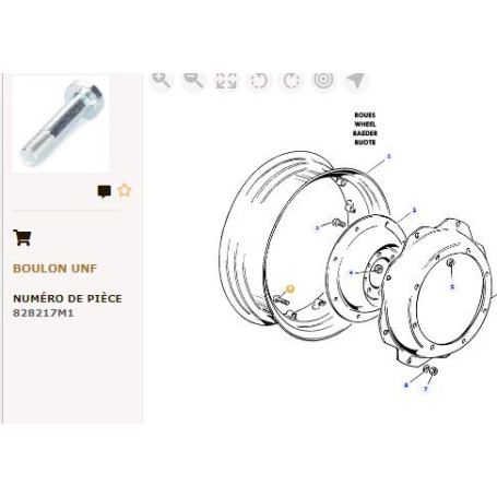 Boulon de jante - pour Massey Ferguson - Adaptable - Ref origine : 828217M1