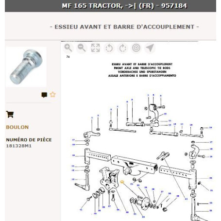 Boulon De Roue (x10) - pour Massey Ferguson - Adaptable - Ref origine : 181328M1