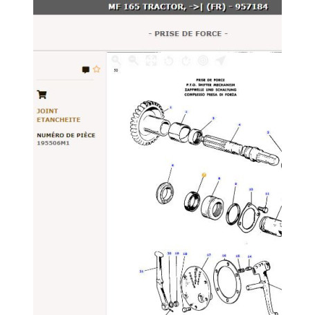 Joint De Retenue D'Huile - pour Massey Ferguson - Adaptable - Ref origine : 1077452M1