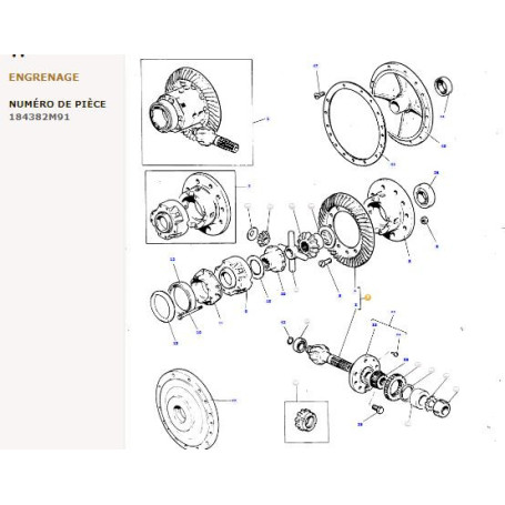Jeu D Pignon Et Grand Couronne - pour Massey Ferguson - Adaptable - Ref origine : 1664255M92