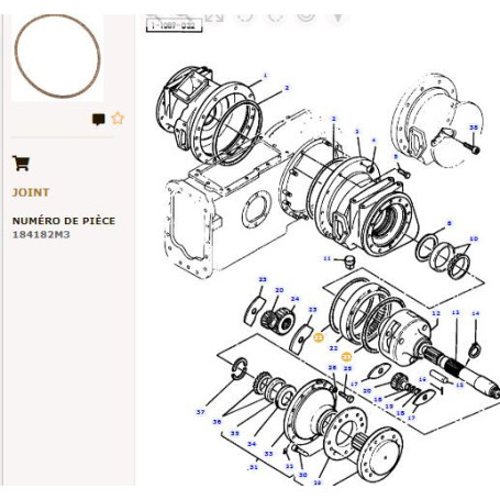 Joint (x10) - pour Massey Ferguson - Adaptable - Ref origine : 184182M3