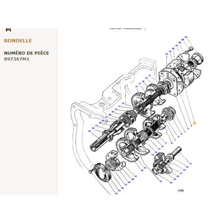 Rondelle de butée - pour Massey Ferguson - Adaptable - Ref origine : 897367M1