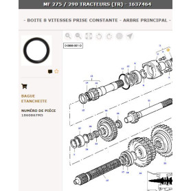 Joint De Retenue D'Huile - pour Massey Ferguson - Adaptable - Ref origine : 1860867M5