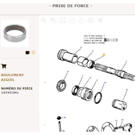 Roulement - pour Massey Ferguson - Adaptable - Ref origine : 195453M1