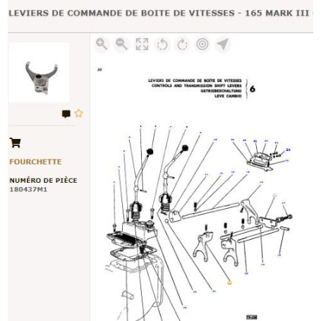 Fourchette de changement de vitesse - pour Massey Ferguson - Adaptable - Ref origine : 180437M1