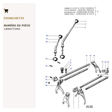 Fourchette - pour Massey Ferguson - Adaptable - Ref origine : 1860773M1