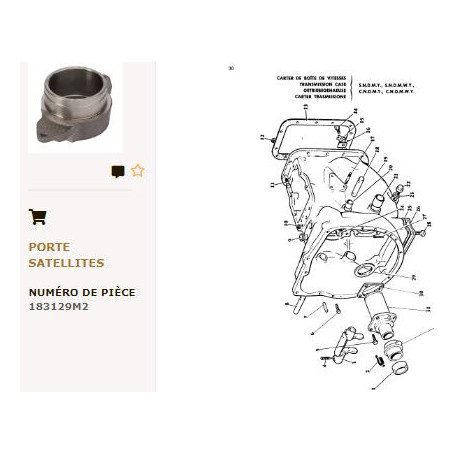 Bride - pour Massey Ferguson - Adaptable - Ref origine : 1831291M2