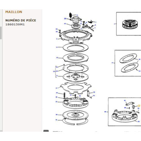 Maillon basculant de réglage - pour Massey Ferguson - Adaptable - Ref origine : 1860159M1