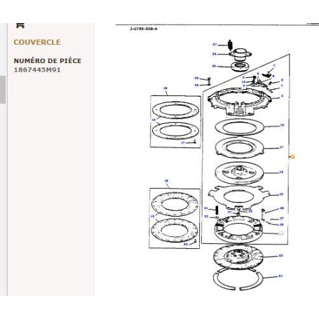 Ensemble couvercle d’embrayage - pour Massey Ferguson - Adaptable - Ref origine : 1867445M91