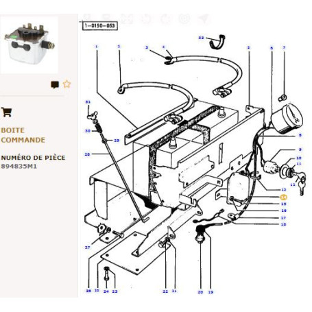 Boîtier de commande - pour Massey Ferguson - Adaptable - Ref origine : 894835M1