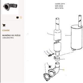 Coude - pour Massey Ferguson - Adaptable - Ref origine : 1862807M1