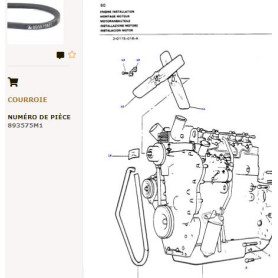 Courroie De Ventilateur - pour Massey Ferguson - Adaptable - Ref origine : 8933575M1