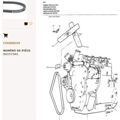 Courroie De Ventilateur - Massey Ferguson - Ref: VPE6001