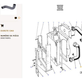 Tuyau Inferieur - pour Massey Ferguson - Adaptable - Ref origine : 898748M1