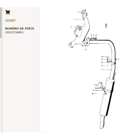 Joint de coude d'échappement - pour Massey Ferguson - Adaptable - Ref origine : 182272M1